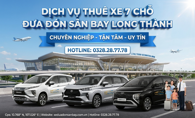 Xe 7 cho dua don san bay long thanh